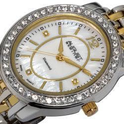 August Steiner Women's Dazzling Diamond Oval Two-Tone Bracelet Watch