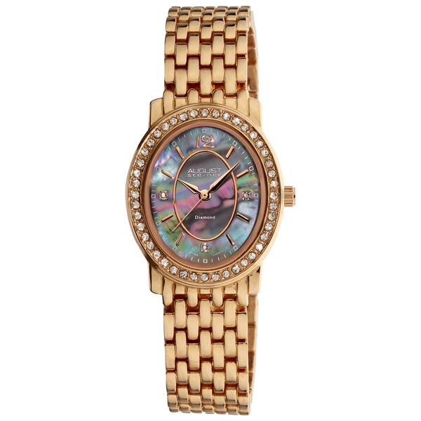 Rosetone August Steiner Women's Dazzling Diamond Oval Bracelet Watch. Opens flyout.