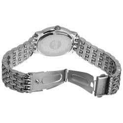 August Steiner Women's Dazzling Diamond Silver Oval Bracelet Watch