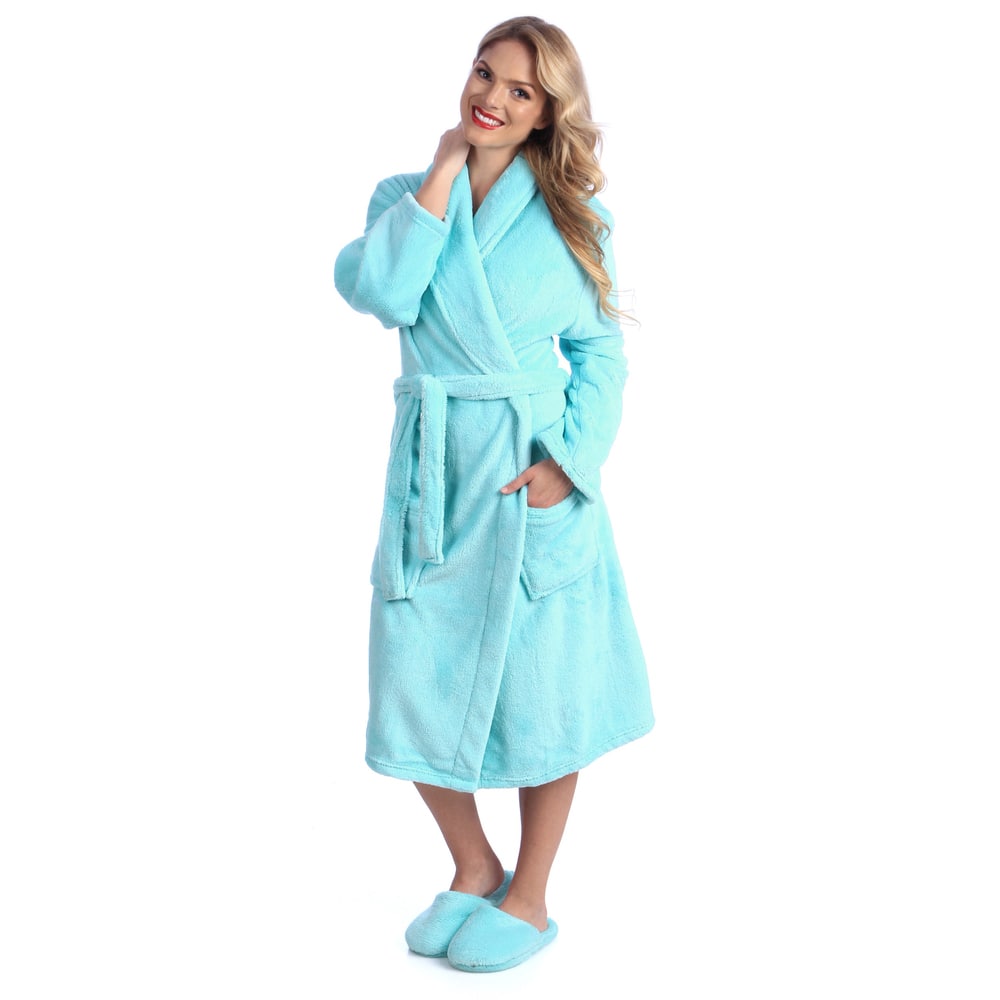 Ultrasoft Plush Bathrobe and Slipper Set