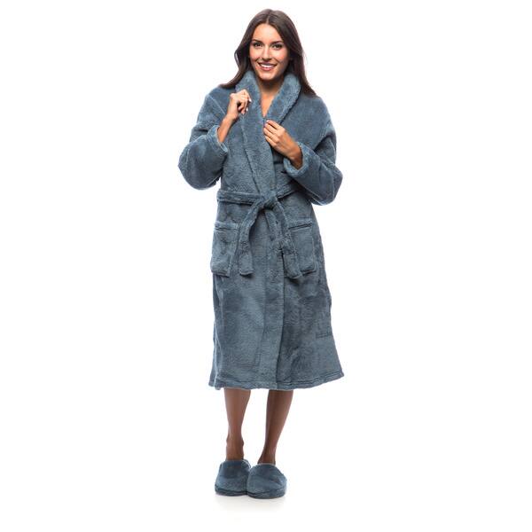 Shop Ultrasoft Plush Bathrobe And Slipper Set On Sale