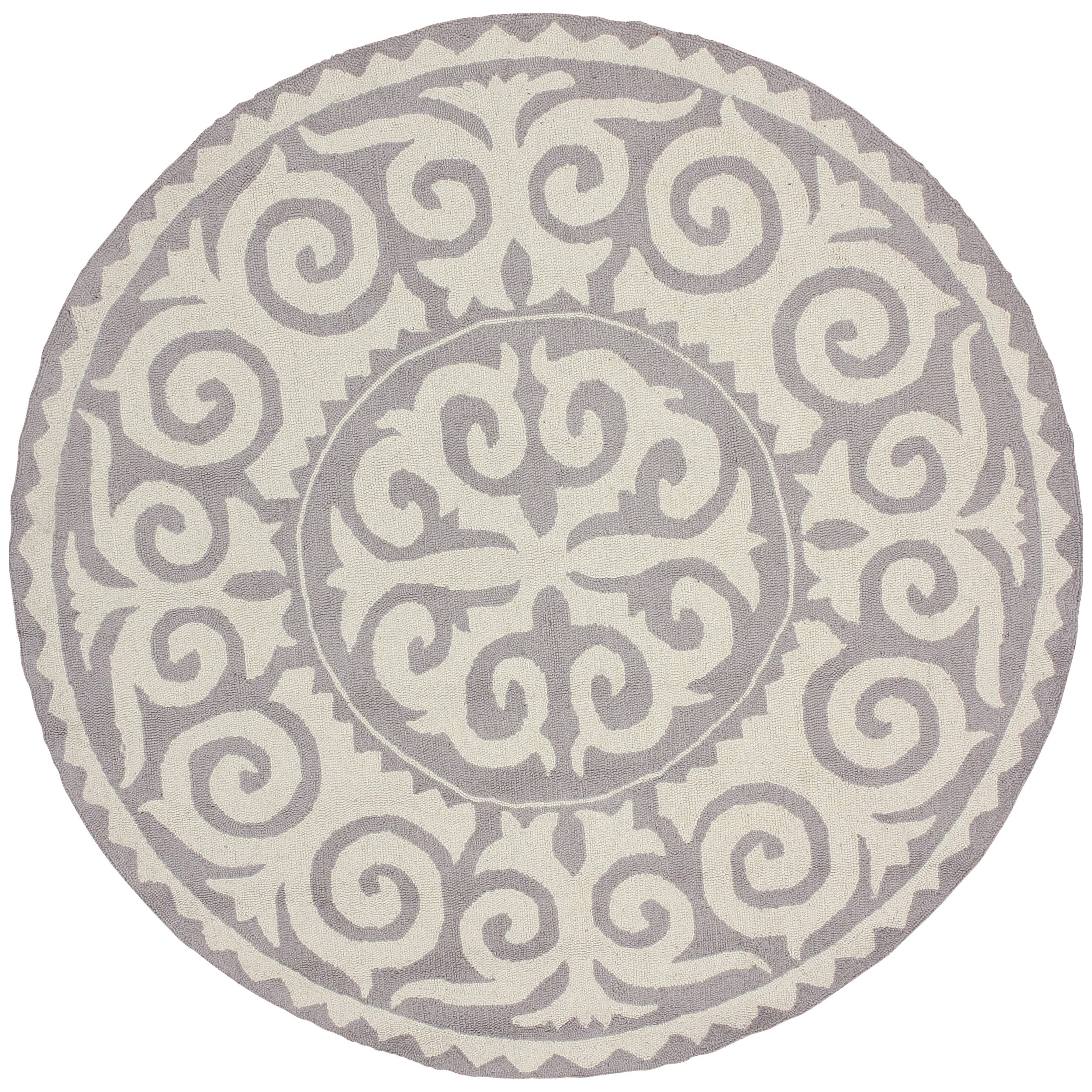 Nuloom Handmade Marrakesh Fez Grey Wool Rug (6 Round)