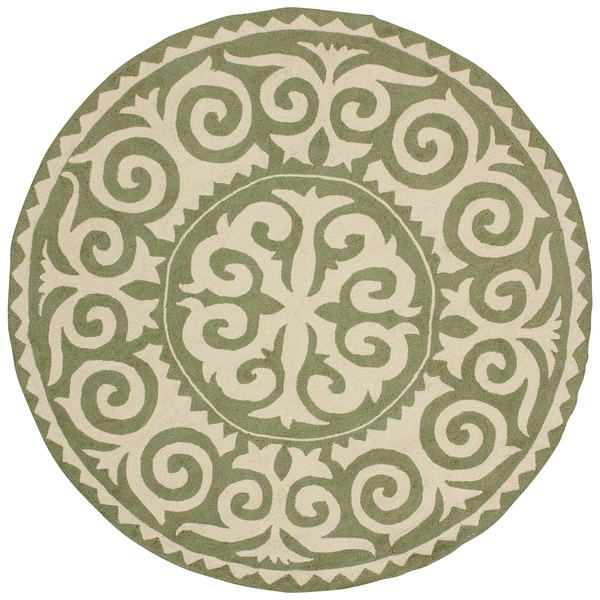 nuLOOM Handmade Marrakesh Fez Green Wool Rug (6' Round)
