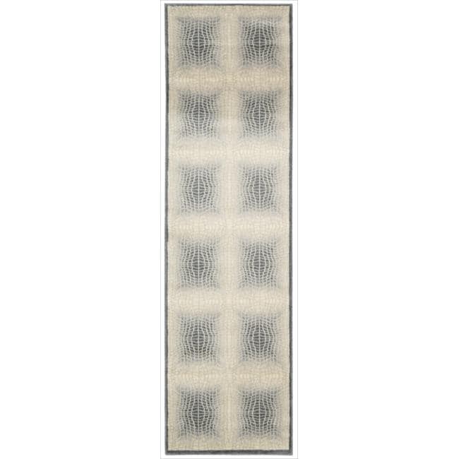 Contemporary Nourison Utopia Ivory Abstract Rug (23 X 8)