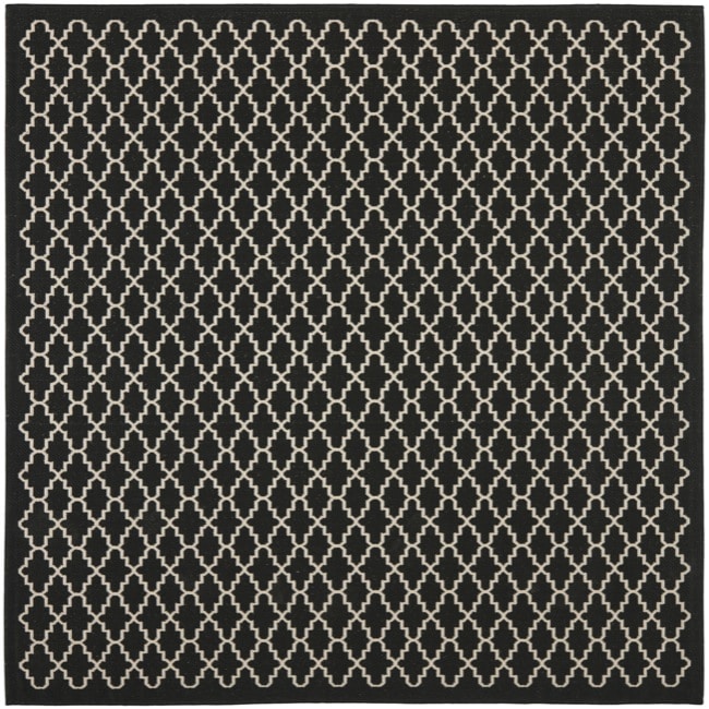 Poolside Black/beige Indoor/outdoor Polypropylene Rug (67 Square)