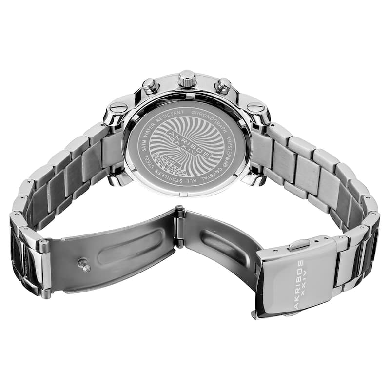 Akribos XXIV Women's Diamond-accented Blue Chronograph Bracelet Watch