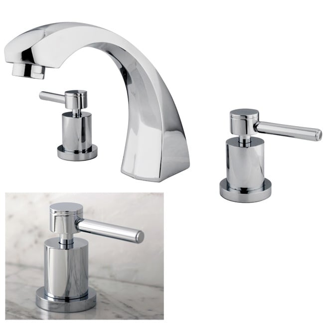 Curved Chrome Roman Tub Filler Faucet