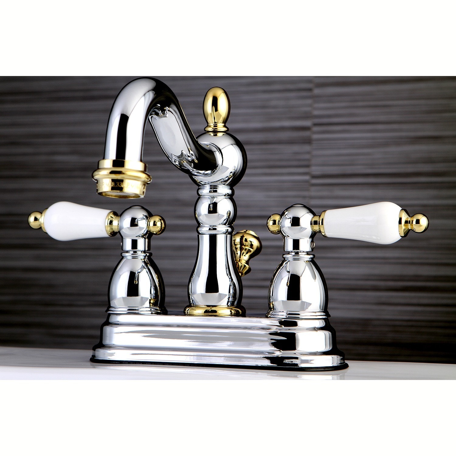 Shop Victorian High Spout Chrome Polished Brass Bathroom Faucet