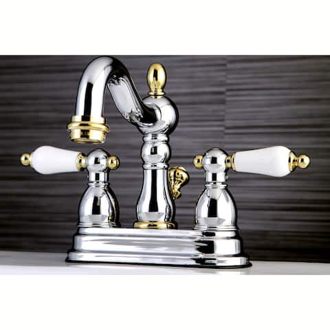 Victorian High Spout Chrome/ Polished Brass Bathroom Faucet