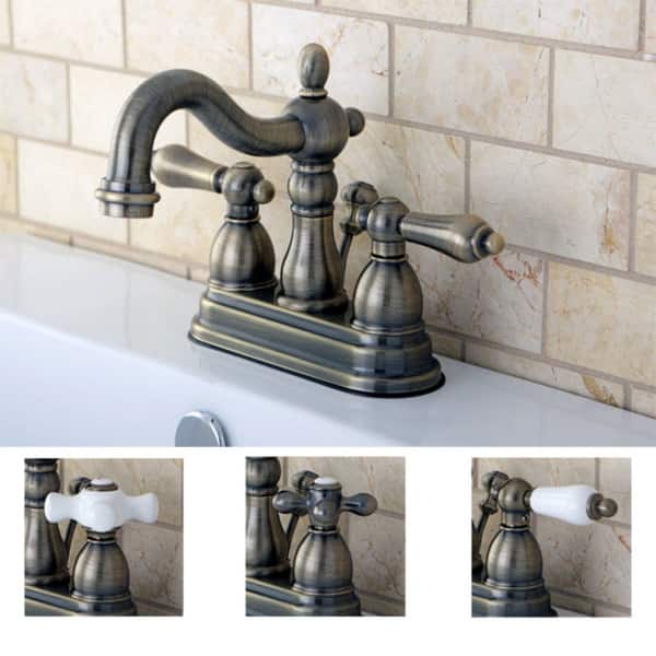 Kingston Brass Victorian High Spout Vintage Brass Bathroom Faucet