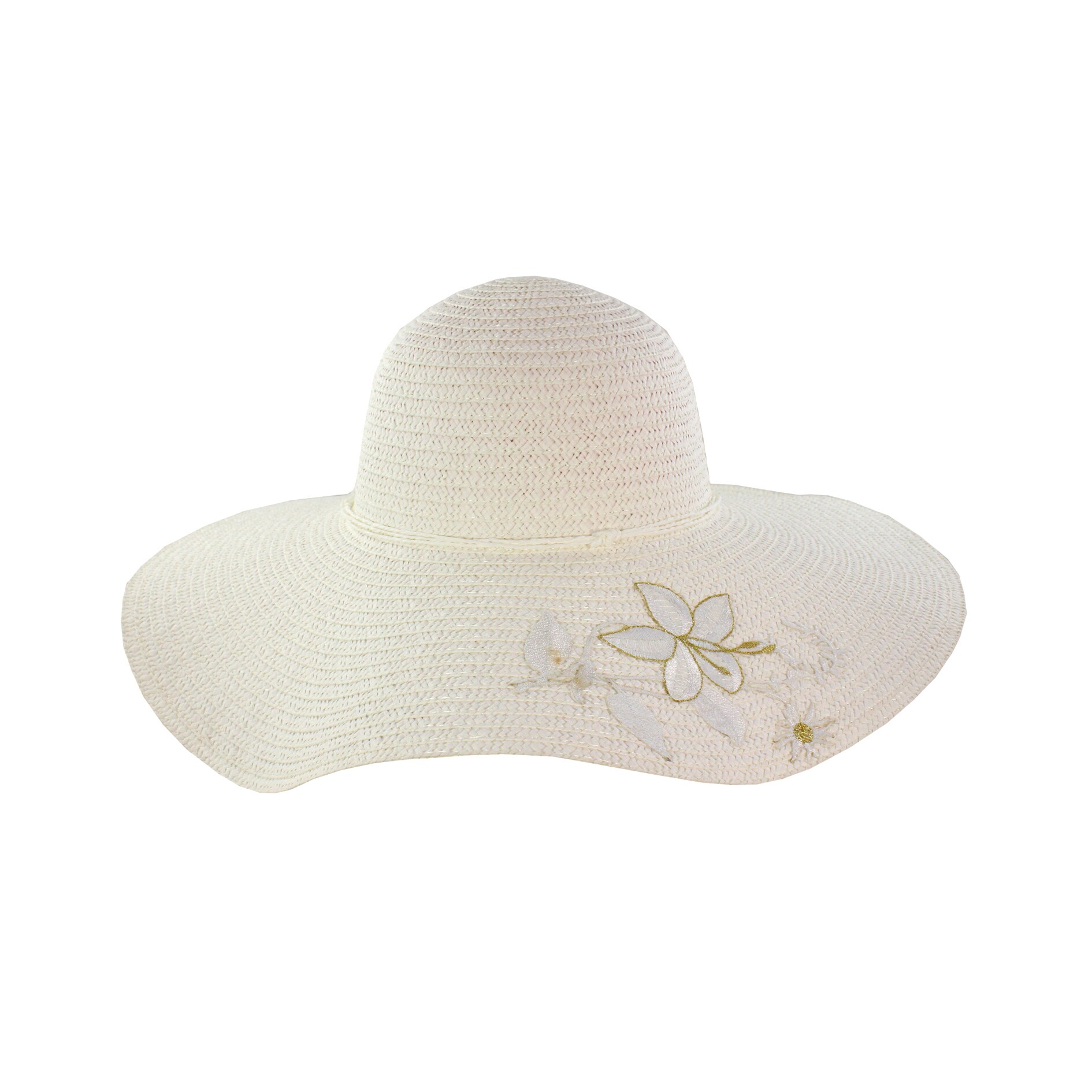Faddism Women's White Flower Straw Sun Hat Free Shipping On Orders