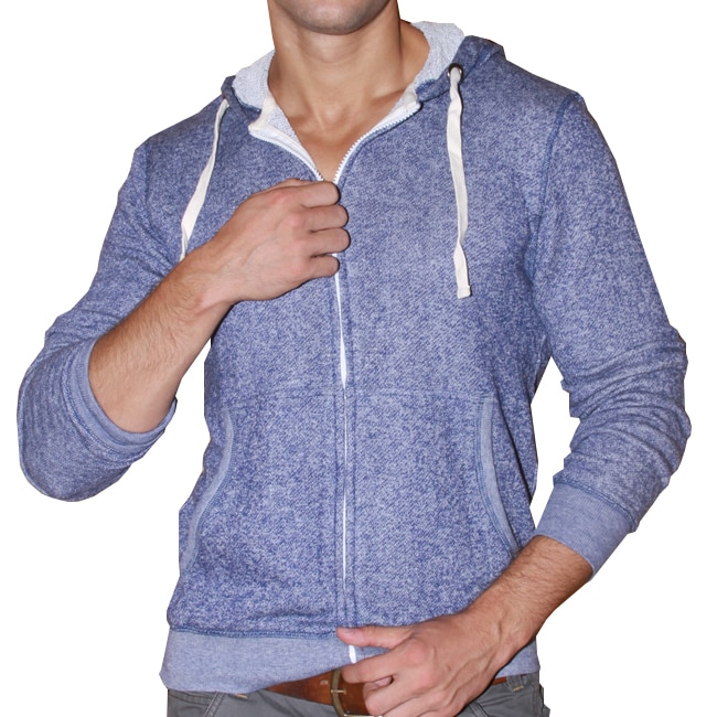 191 Unlimited Men's Blue Terry Cloth Hoodie - Free Shipping On Orders ...