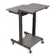 preview thumbnail 1 of 2, Luxor Gray Adjustable-height Wheeled Steel Computer Workstation Desk