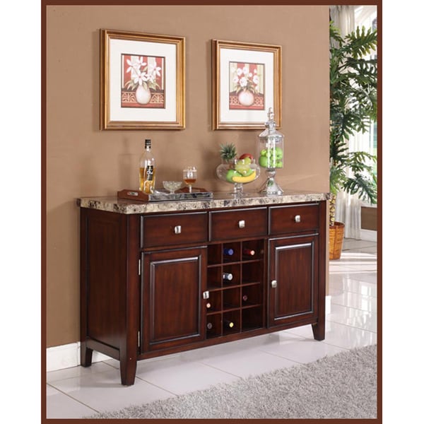 Austin Faux Marble/ Wood Wine Console Table Overstock 6629394