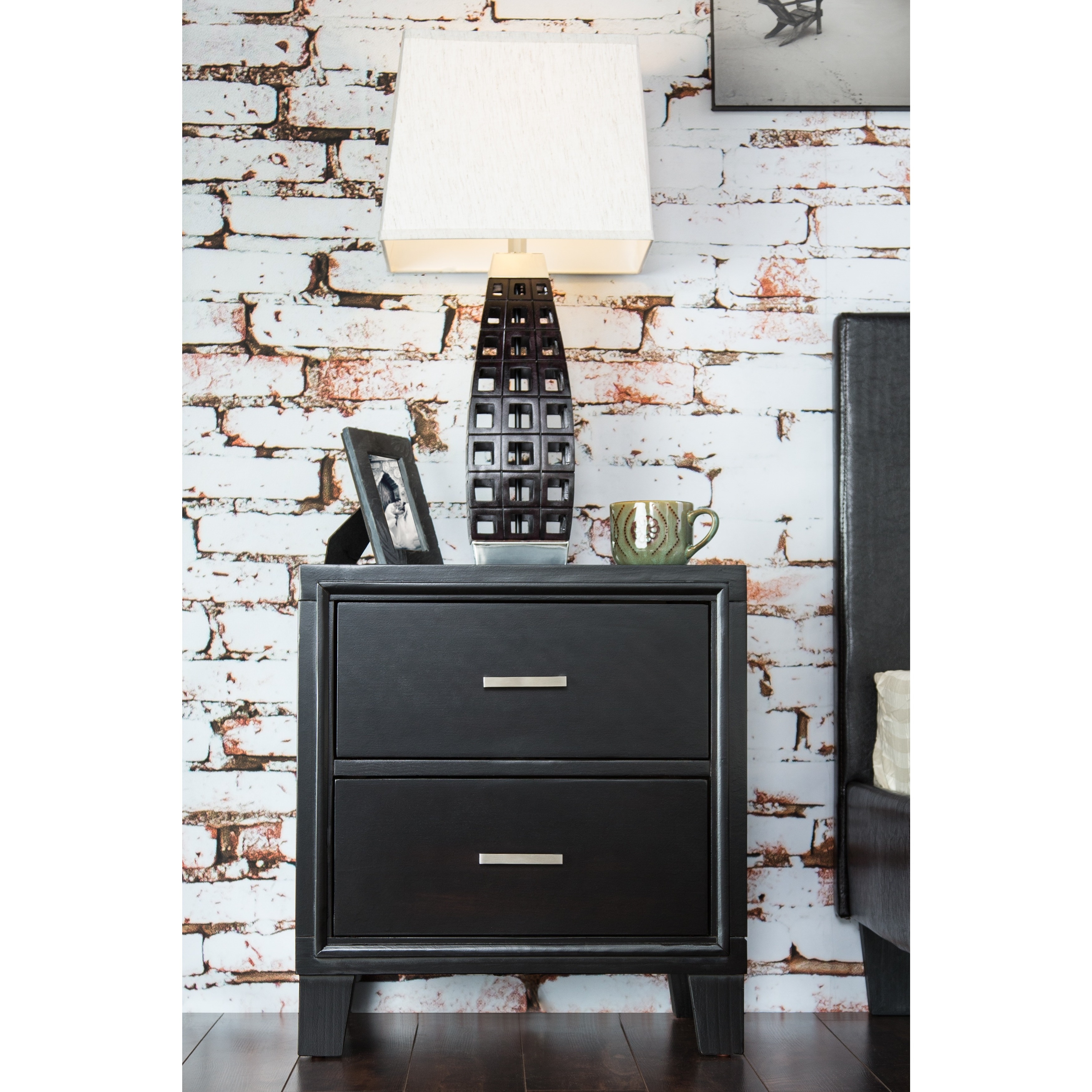 Enitial Lab Elrich Two drawer Espresso Wood Night Stand Today $136