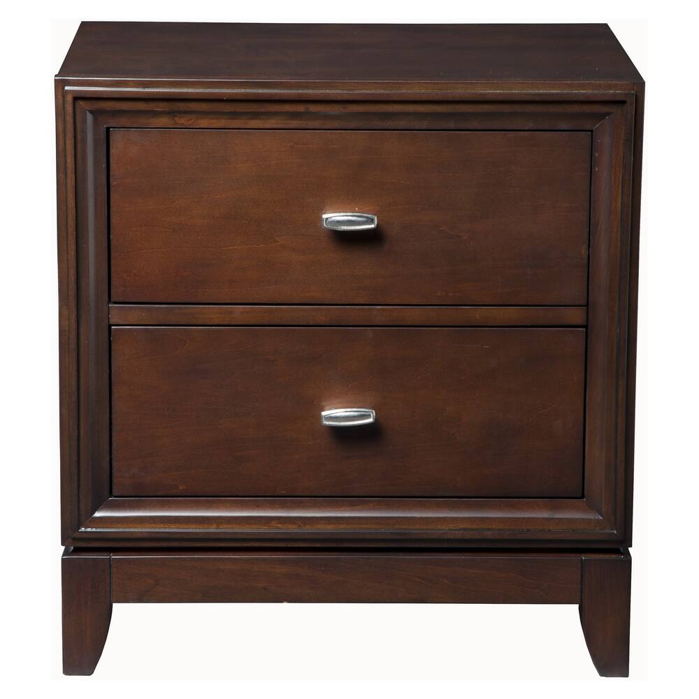 Furniture of America 'Genevive' Two-Drawer Brown Cherry Wood Night Stand