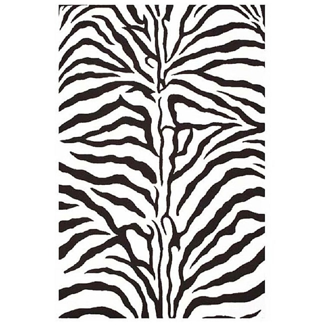 Zebra Hand tufted Wool Runner Area Rug (2 6 X 8)