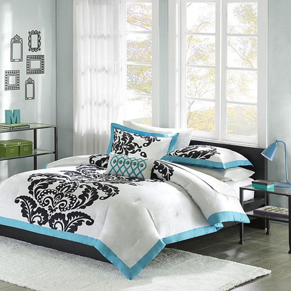 Mi Zone Santorini Teal 4 piece Duvet Cover Set   14195167  