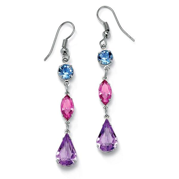 Purple NEW Paw Print 3 Pc Jewelry Set 18 In Necklace & Earrings 