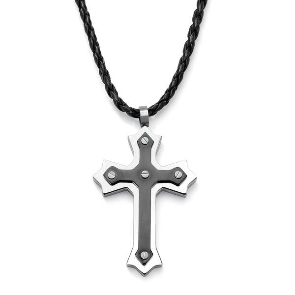 Nuevo. Un precioso Big Black cross/crucifix Collar Goth
