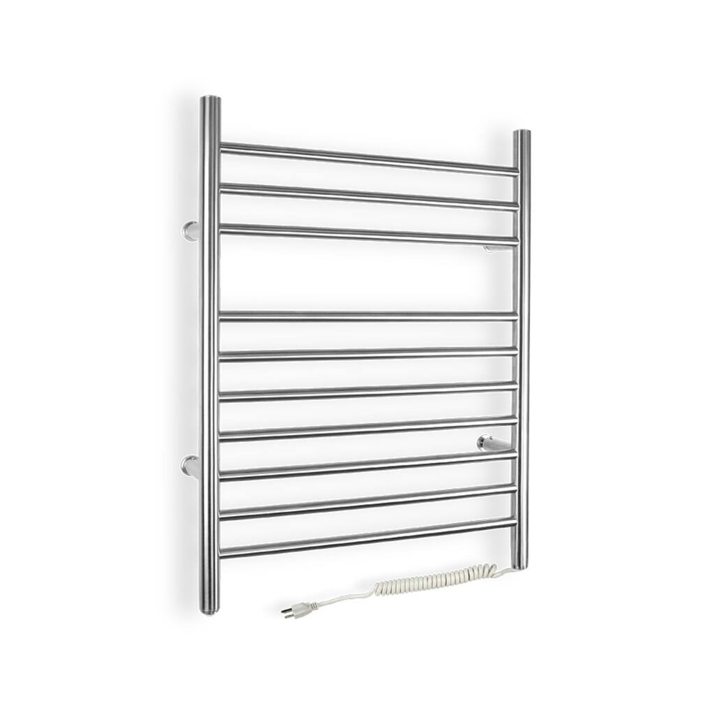 WarmlyYours 10-Bar Infinity Towel Warmer, Plug-in, Stainless Steel - Silver