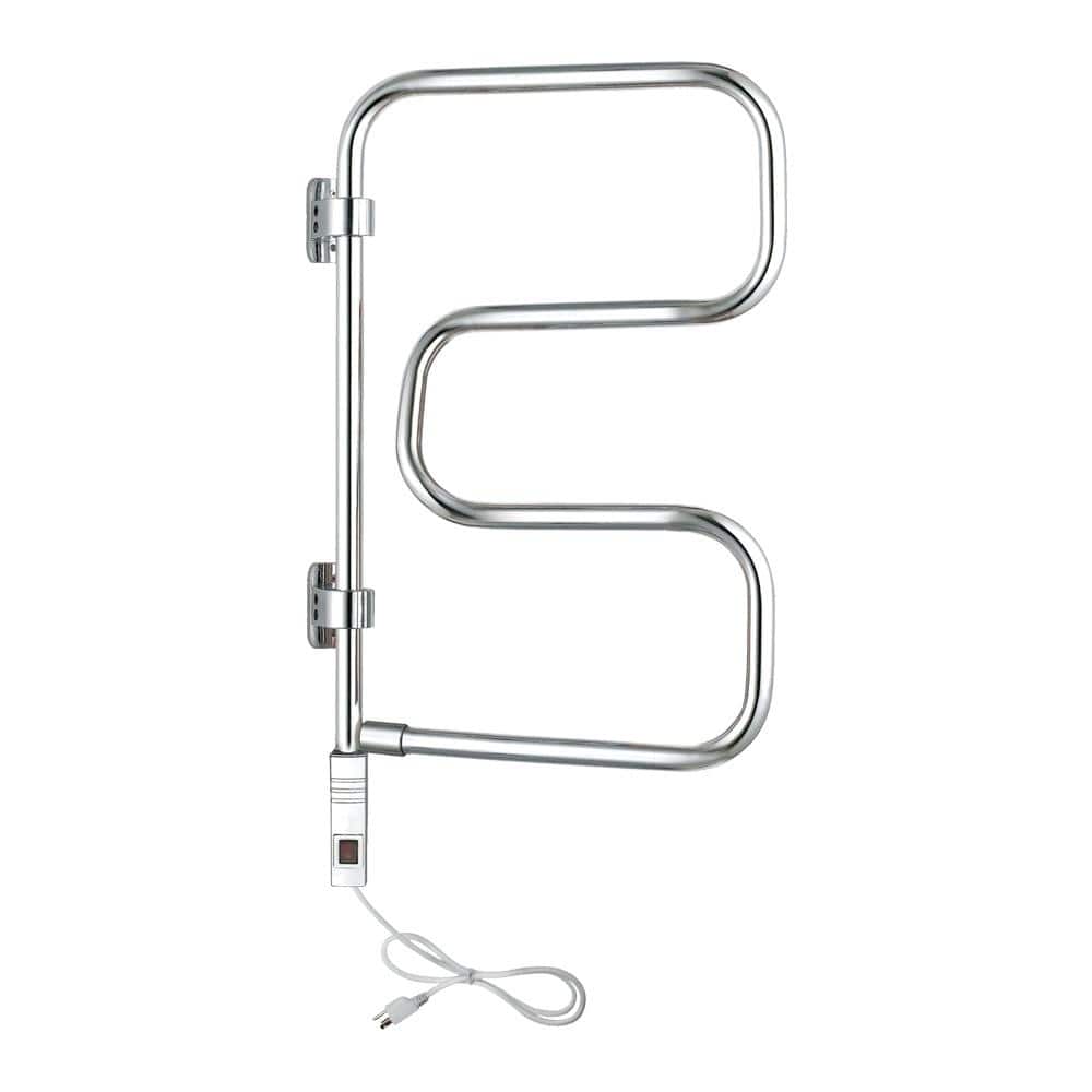 WarmlyYours 4-Bar Elements Towel Warmer, Plug-in, Polished Chrome - Silver