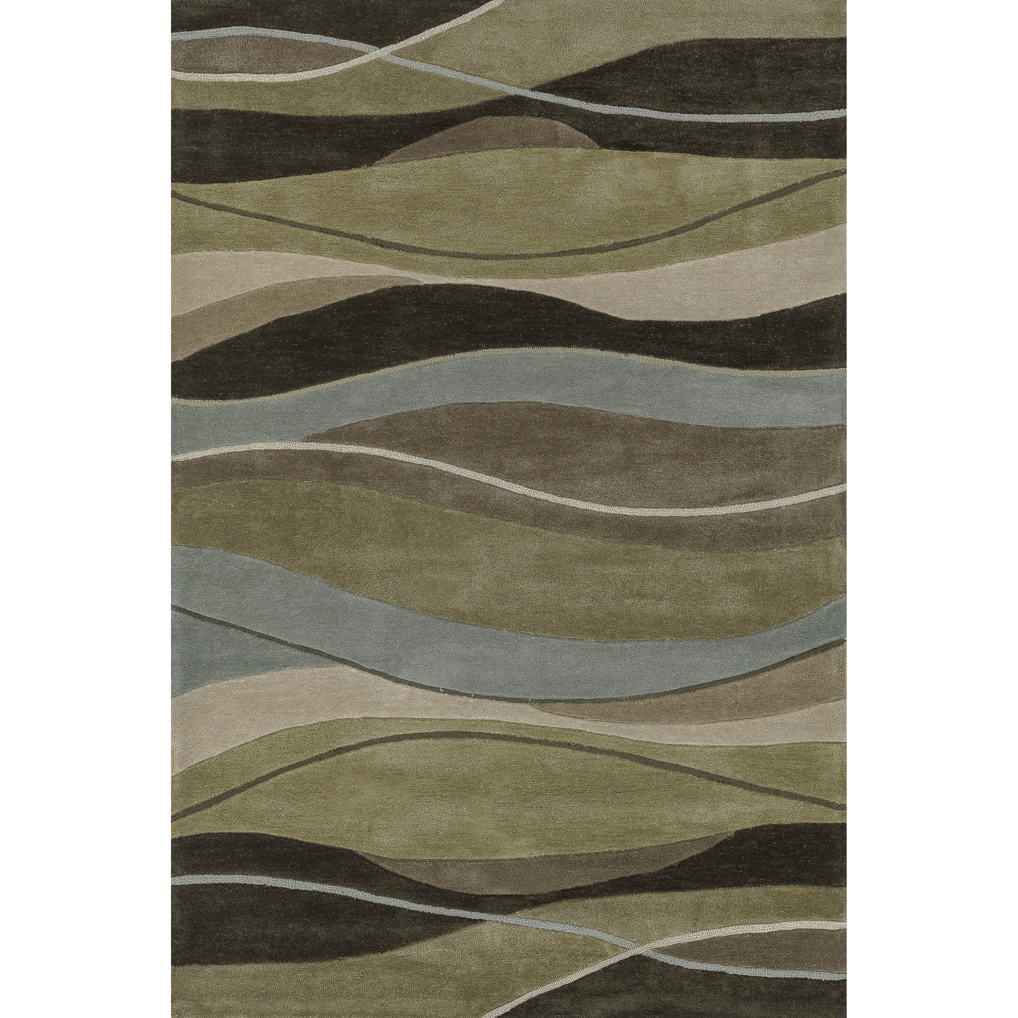 Hand tufted Chalice Olive/ Brown Rug (2 X 3)