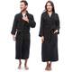 Superior Luxurious 100-percent Combed Cotton Unisex Terry Bath Robe - Medium - Black