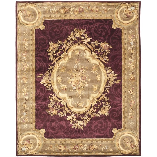 Handmade French Aubusson Red Premium Wool Rug (6 X 9)