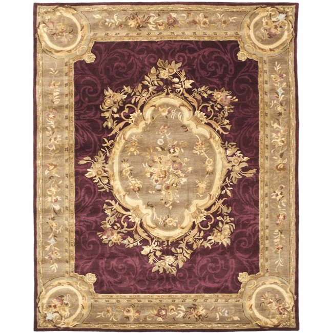 Safavieh Handmade French Aubusson Red Premium Wool Rug - 7'6 x 9'6