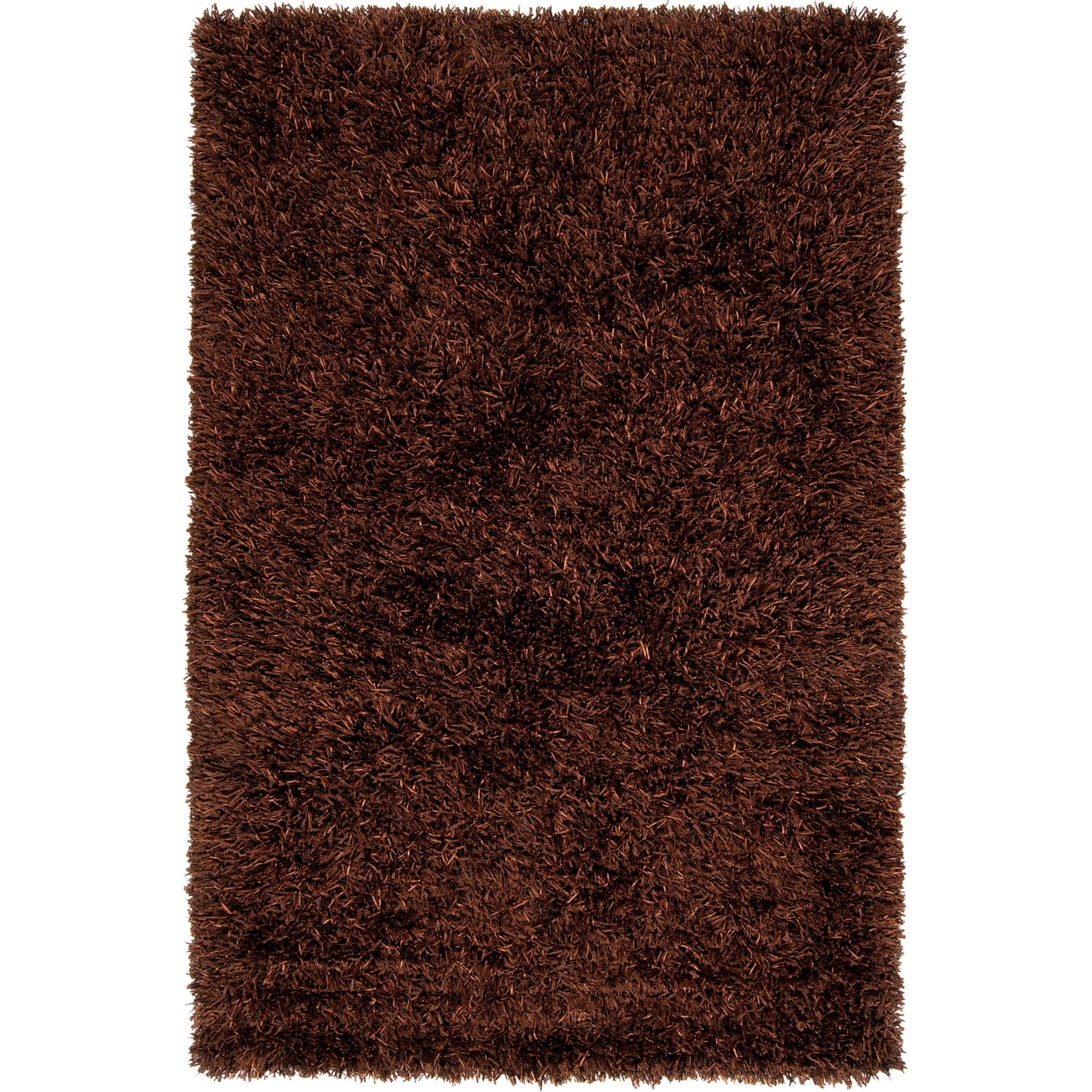 Handwoven Brown Woodford Ultra plush Polyester Shag Rug (5 X 8)