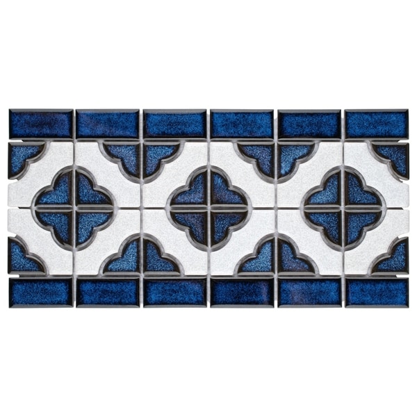 Somertile 5 75x11 75 Inch Castle Cobalt With White Border Somertile 5 75x11 75 Inch Castle Cobalt