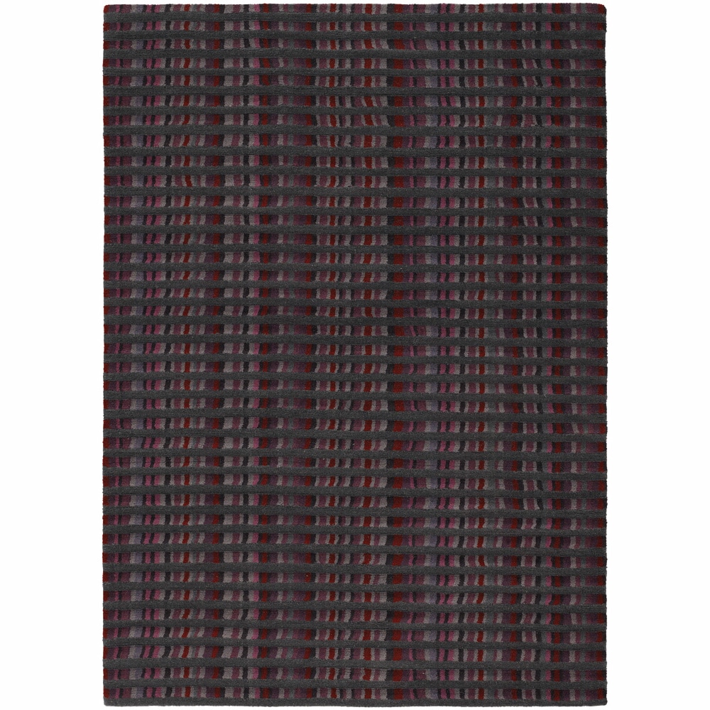 Hand tufted Black/gray Striped Mandara Wool Rug (5 X 76)