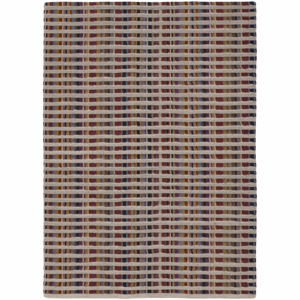 Hand tufted Tan Striped Mandara Wool Rug (5 X 76)