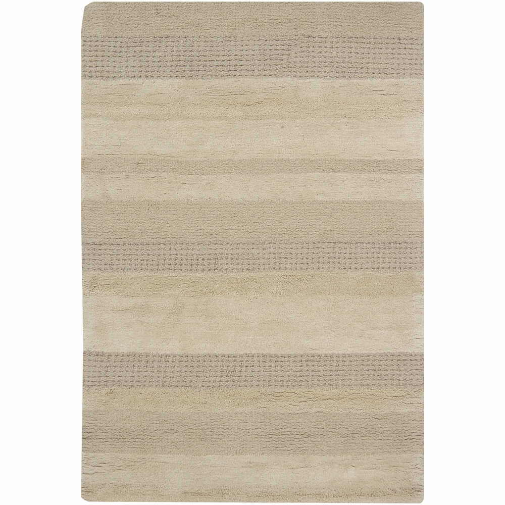 Hand tufted Mandara Beige Wool Area Rug (5 X 76)