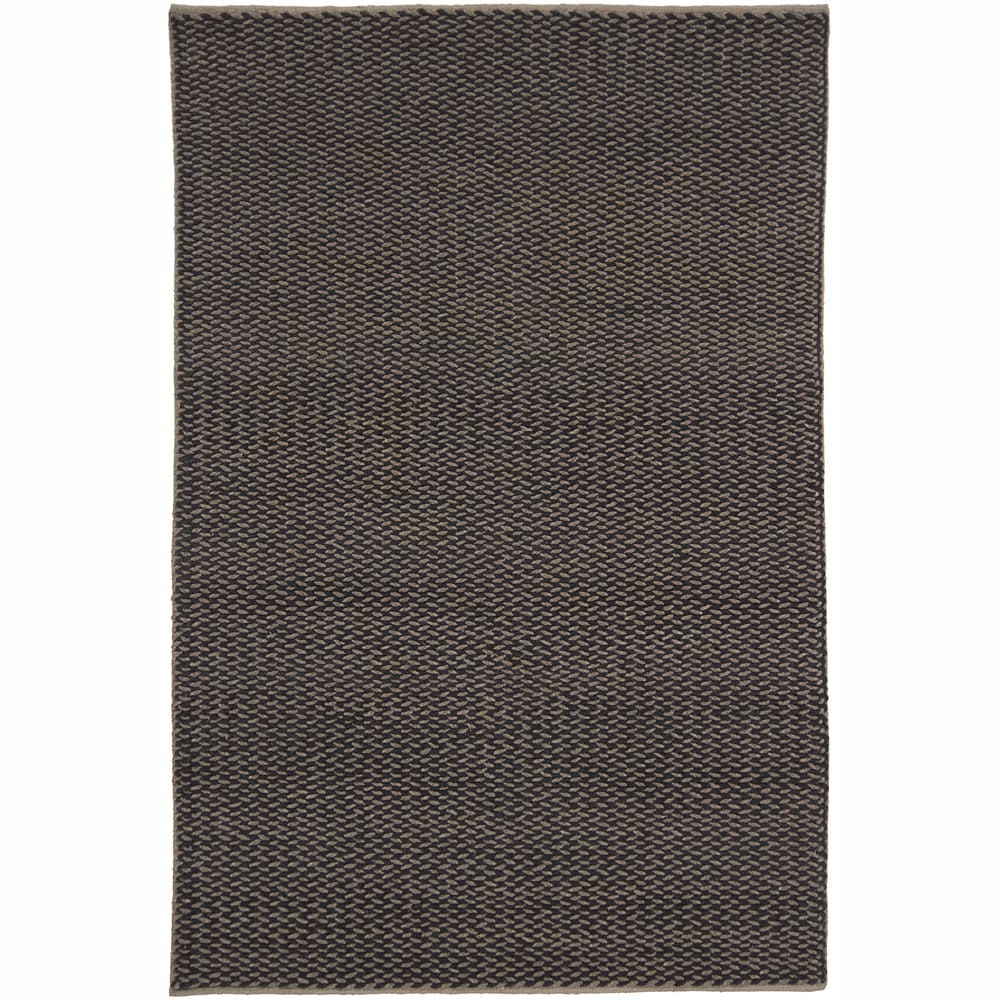 Handwoven Taupe/black Mandara New Zealand Wool Rug (79 X 106)