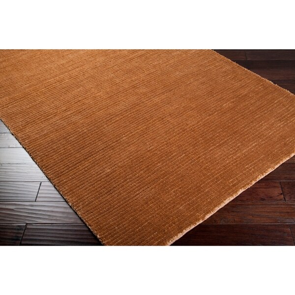 Shop Handwoven Solid Golden Brown Casual Parroll1005 Area Rug 2'6" x