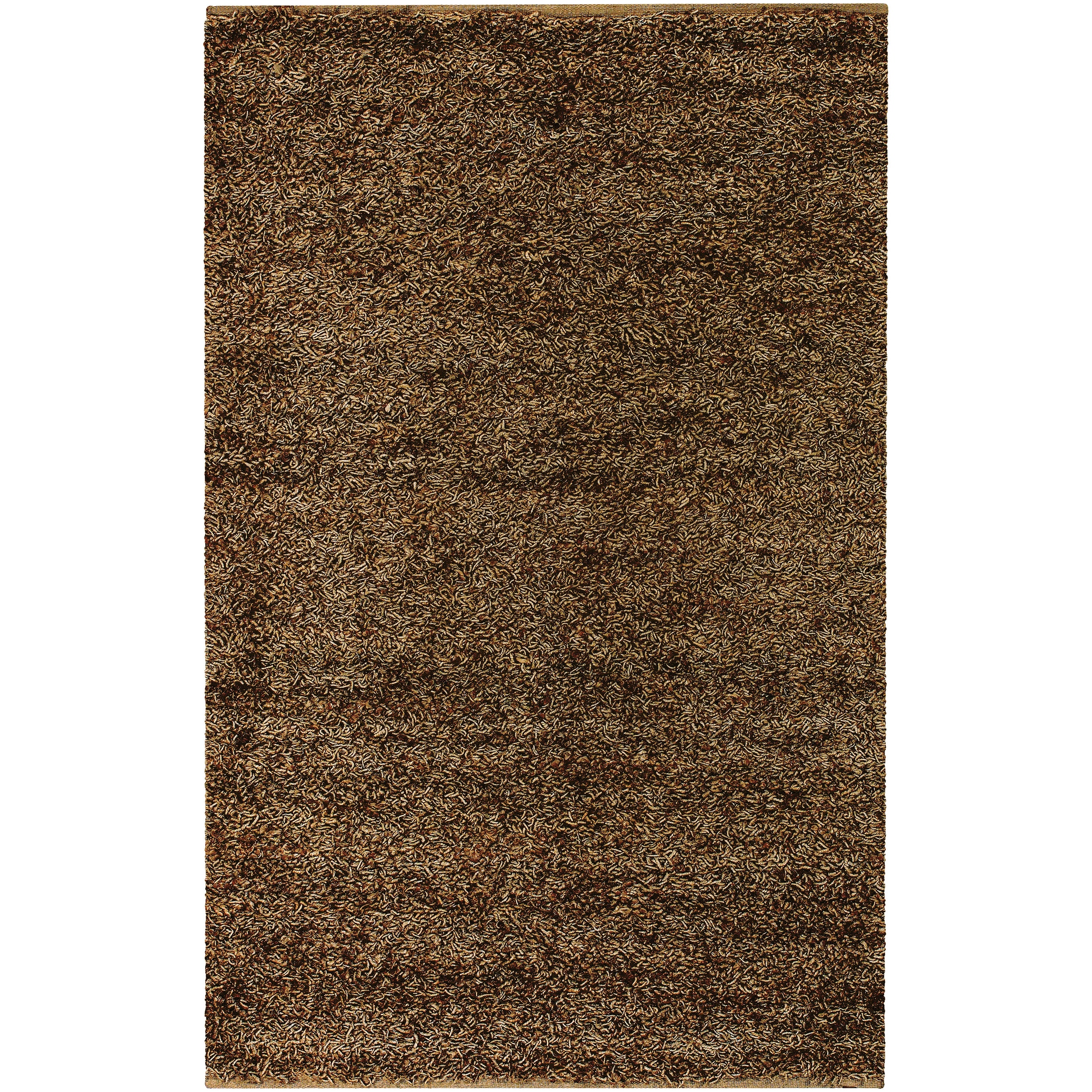 Hand woven Brown Quintess Natural Fiber Jute Shag Rug (5 X 8)