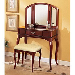 Cherry Tri-mirror Vanity