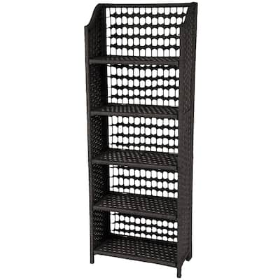 Handmade Natural-fiber 53-inch Rattan-style Collapsible Shelving Unit (China)