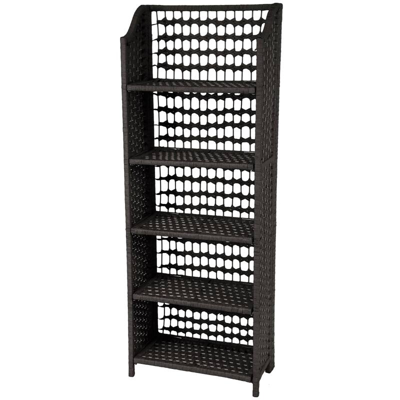 Handmade Natural-fiber 53-inch Rattan-style Collapsible Shelving Unit (China)