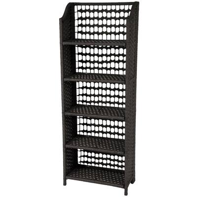 Handmade Natural-fiber 53-inch Rattan-style Collapsible Shelving Unit (China)