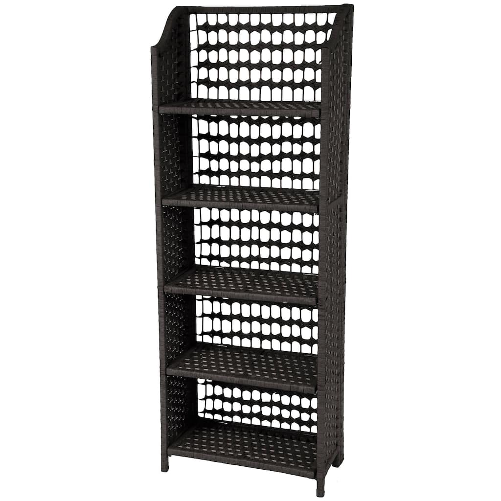 Handmade Natural-fiber 53-inch Rattan-style Collapsible Shelving Unit (China)