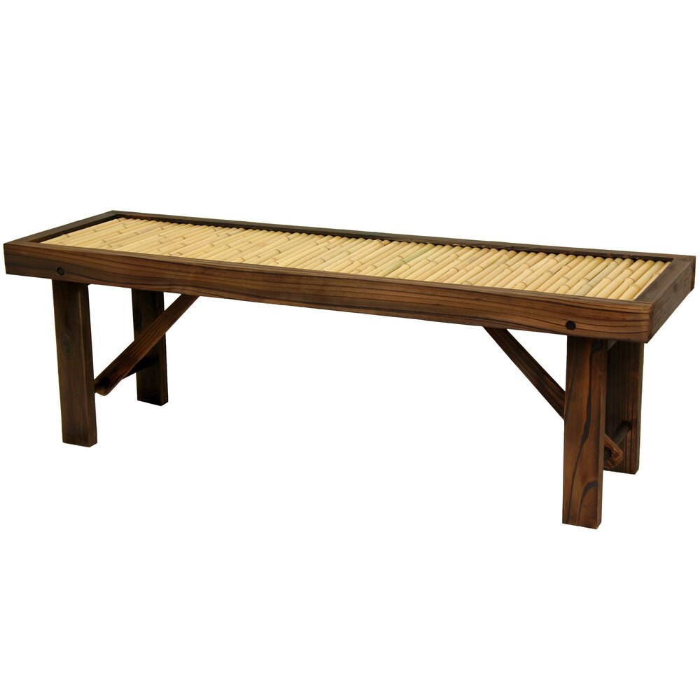 Orientalfurniturehandmade Japanese Bamboo Bench With Wood Frame Dailymail