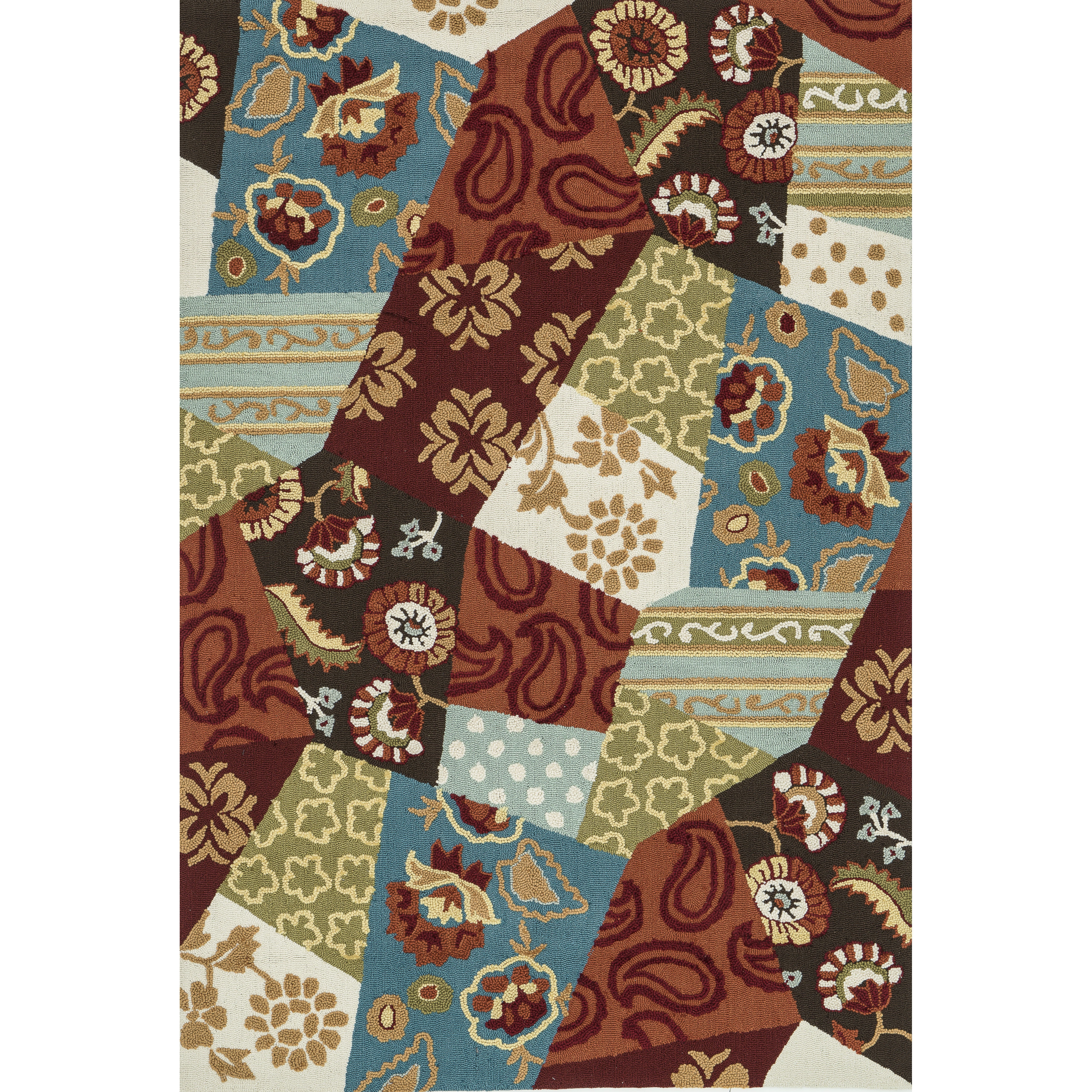 Hand hooked Peony Rust Rug (36 X 56)