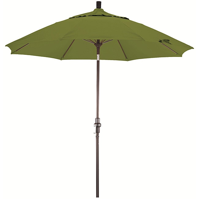 Fiberglass 9 foot Ginkgo Olefin Crank And Tilt Umbrella (GinkgoMaterials Fade resistant fabric, aluminumPole materials AluminumWeatherproofClosure type Crank systemShade UV ProtectionDimensions 108 inches long x 108 inches wide x 96 inches highAssembl