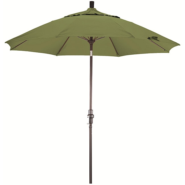 Fiberglass 9 foot Palm Green Olefin Crank And Tilt Umbrella (Palm GreenMaterials Fade resistant fabric, aluminumPole materials AluminumWeatherproofClosure type Crank systemShade UV ProtectionDimensions 108 inches long x 108 inches wide x 96 inches hig