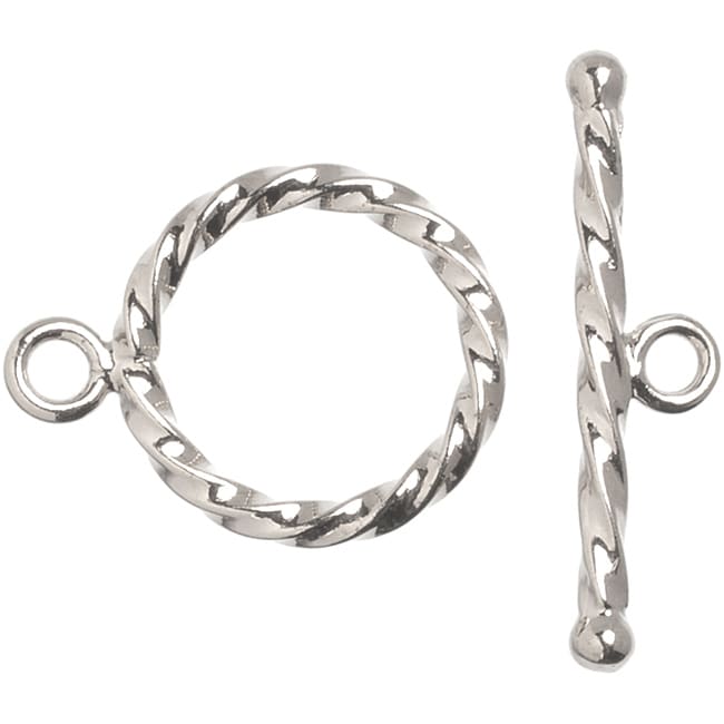 Silver plated Metal Findings Rope Toggle Clasp