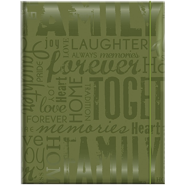 Embossed Gloss Family Expressions Green Photo Album (holds 100 Photos)