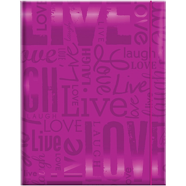 Embossed Gloss Live, Love, Laugh Expressions Bright Purple Photo Album (holds 100 Photos)